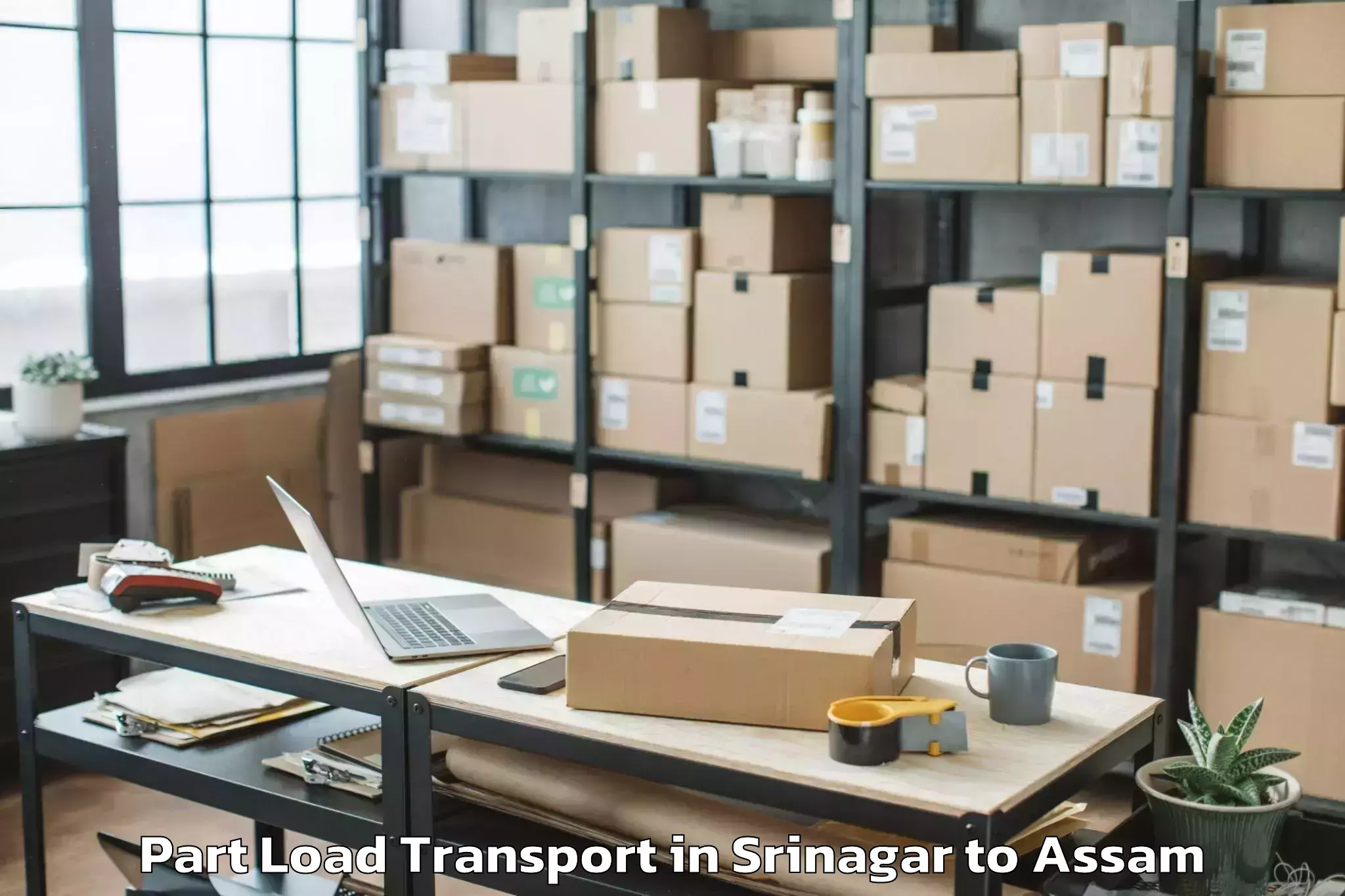 Hassle-Free Srinagar to Gossaigaon Part Load Transport